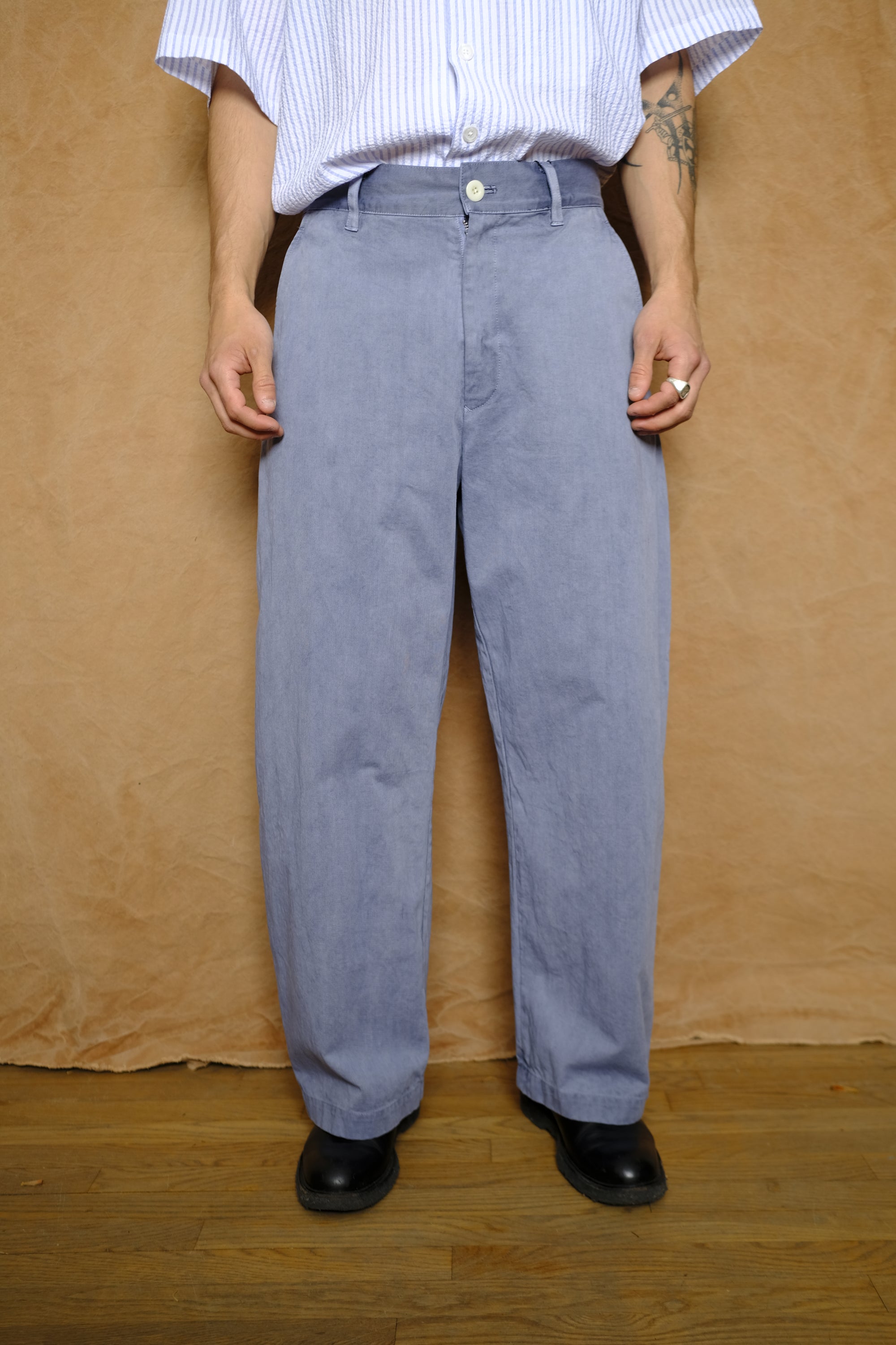 organic chino wide pants in nasukon