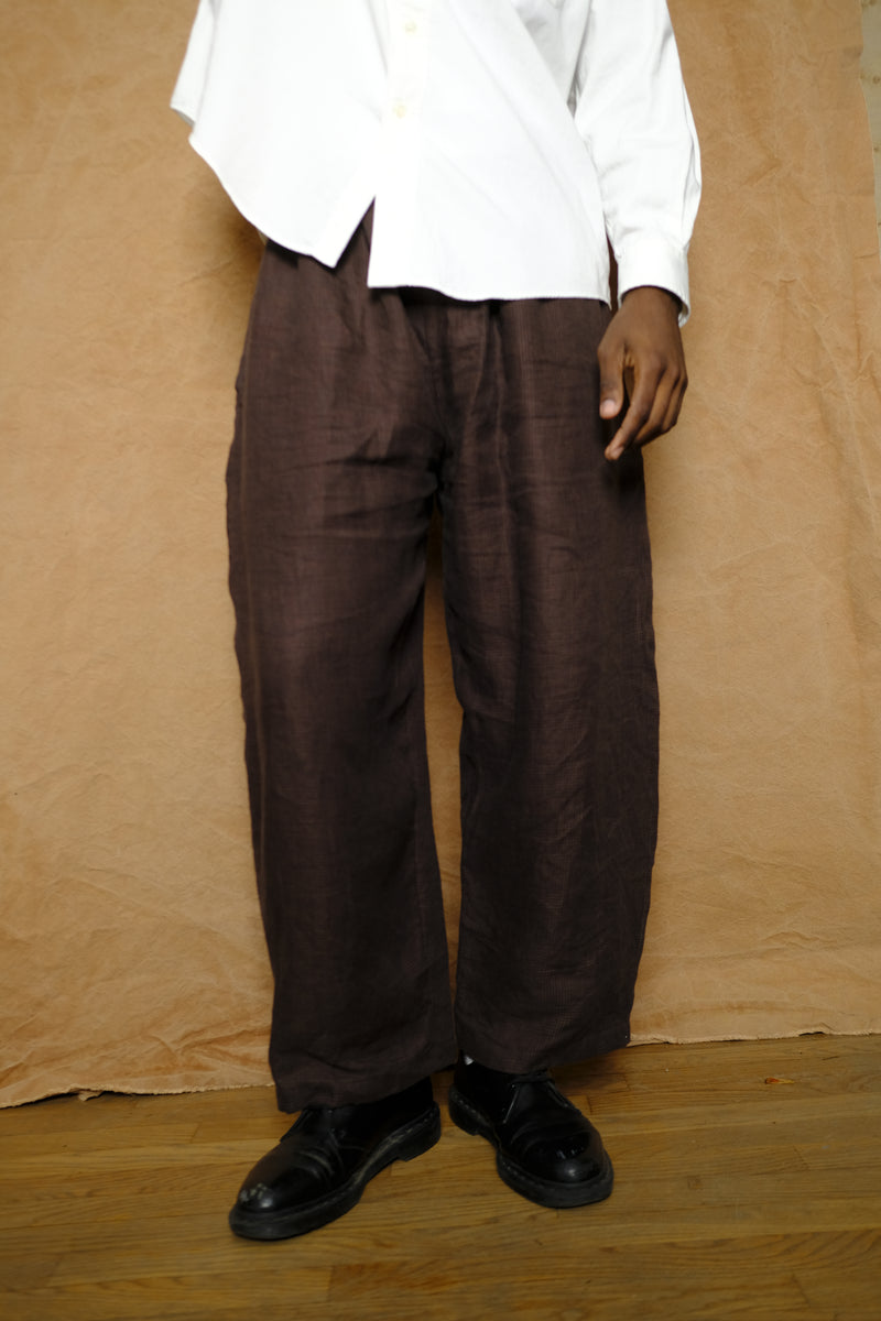 studio pant in ink & tobacco plaid