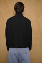 zip up jacket in black linen