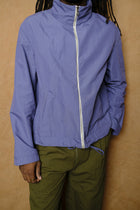 zip up jacket in violet linen