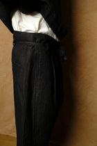 50/50 belted trouser in black