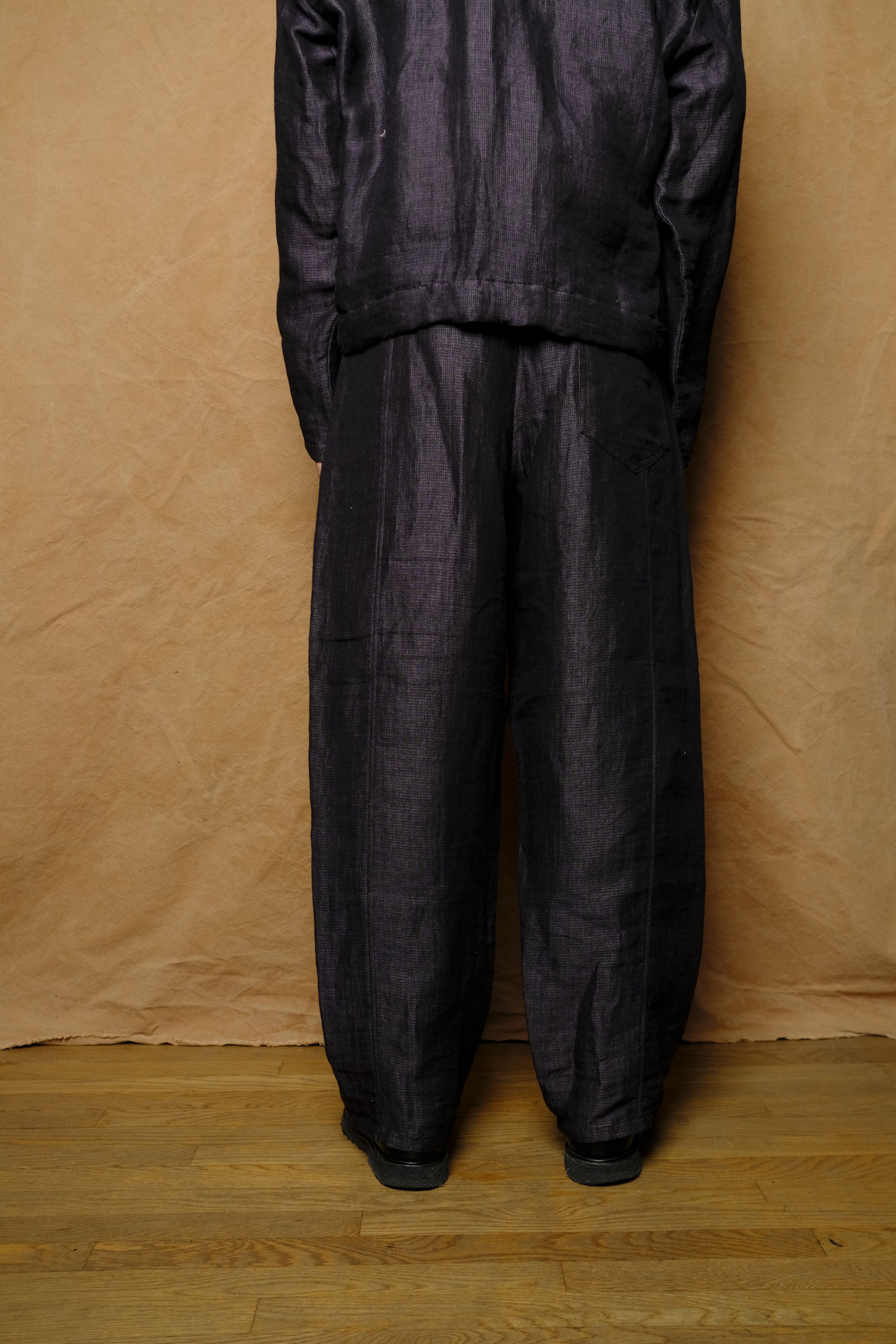 50/50 belted trouser in purple