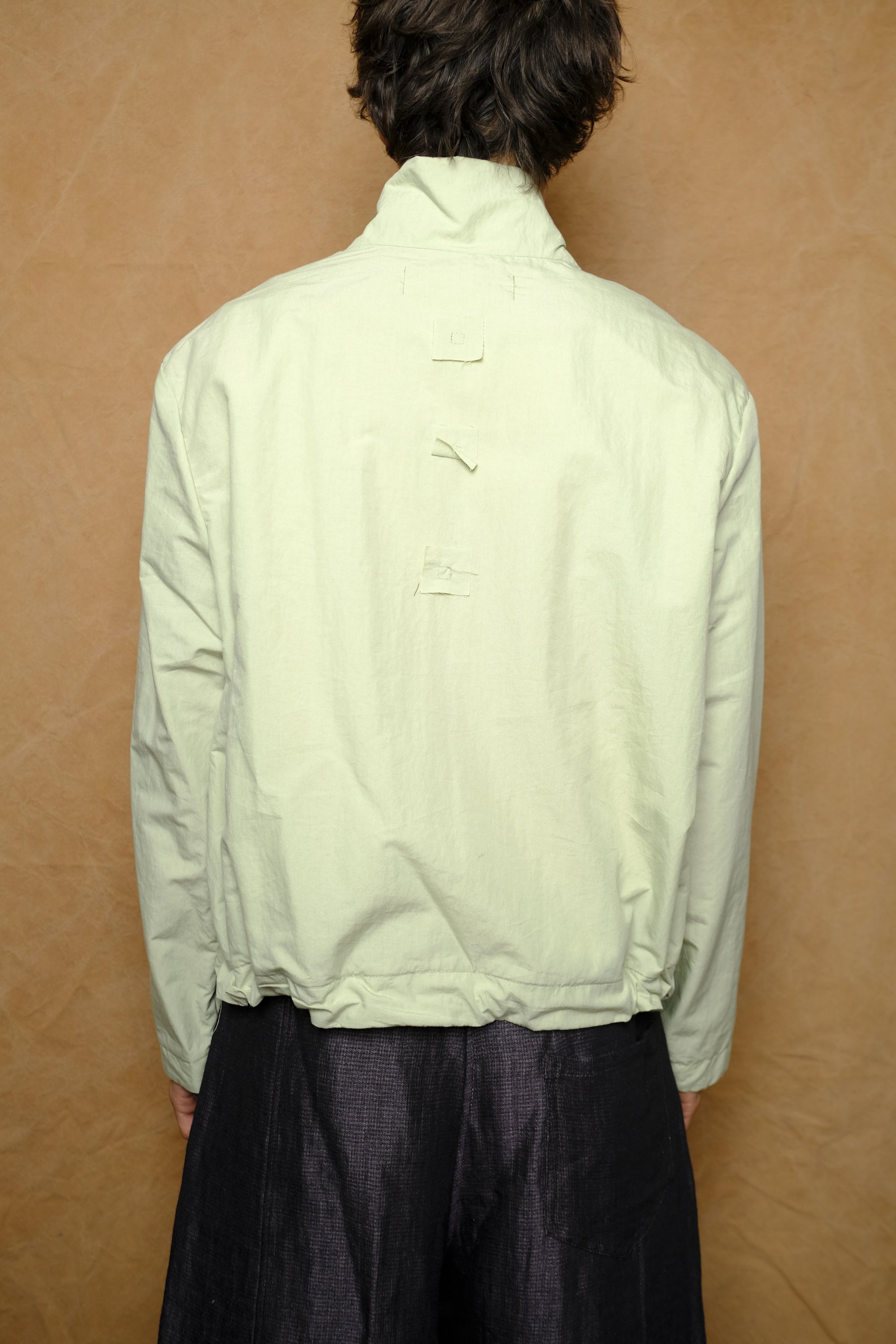 zip up jacket in sage linen