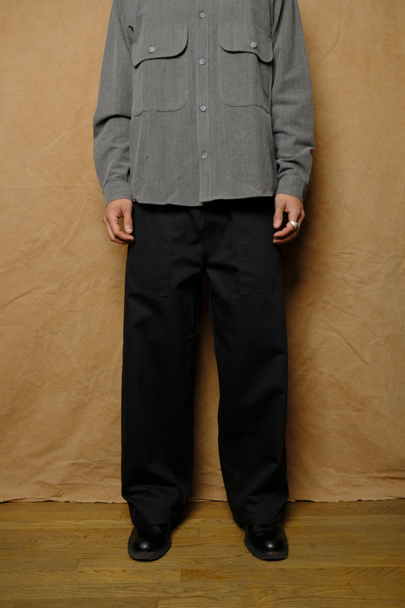 baker pant in black herringbone
