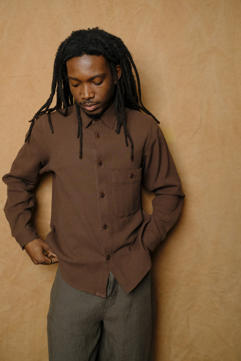 pintor shirt in brown yoryu