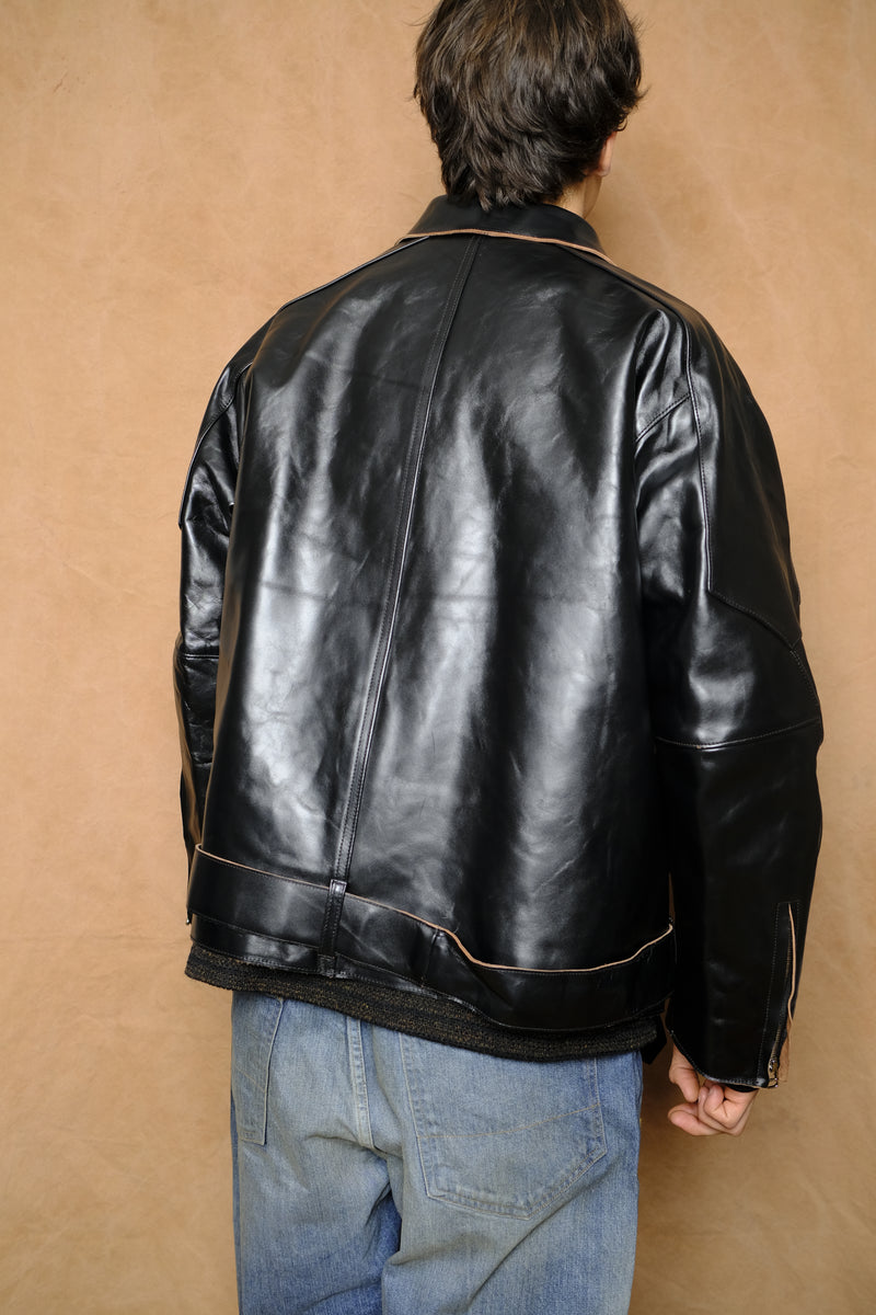 single riders jacket in black
