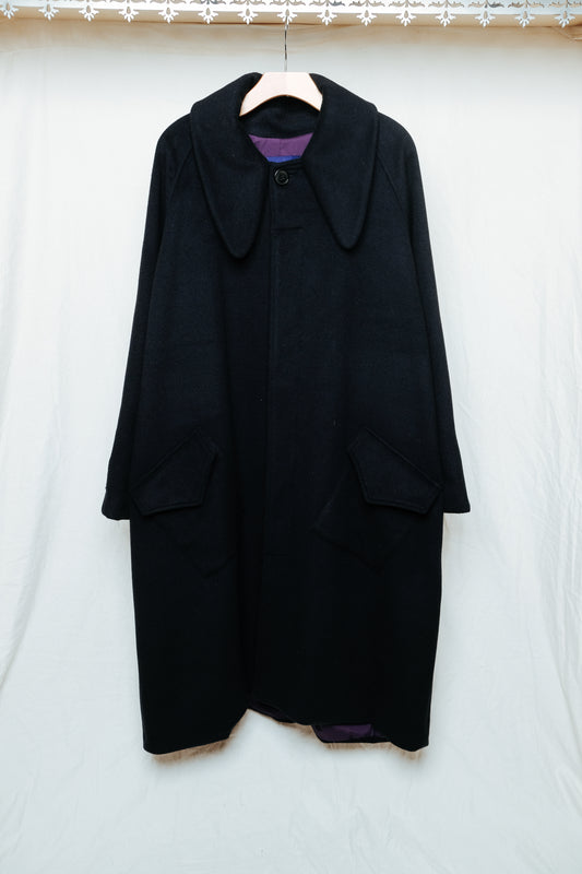 grandma sylvia overcoat in navy cashmere