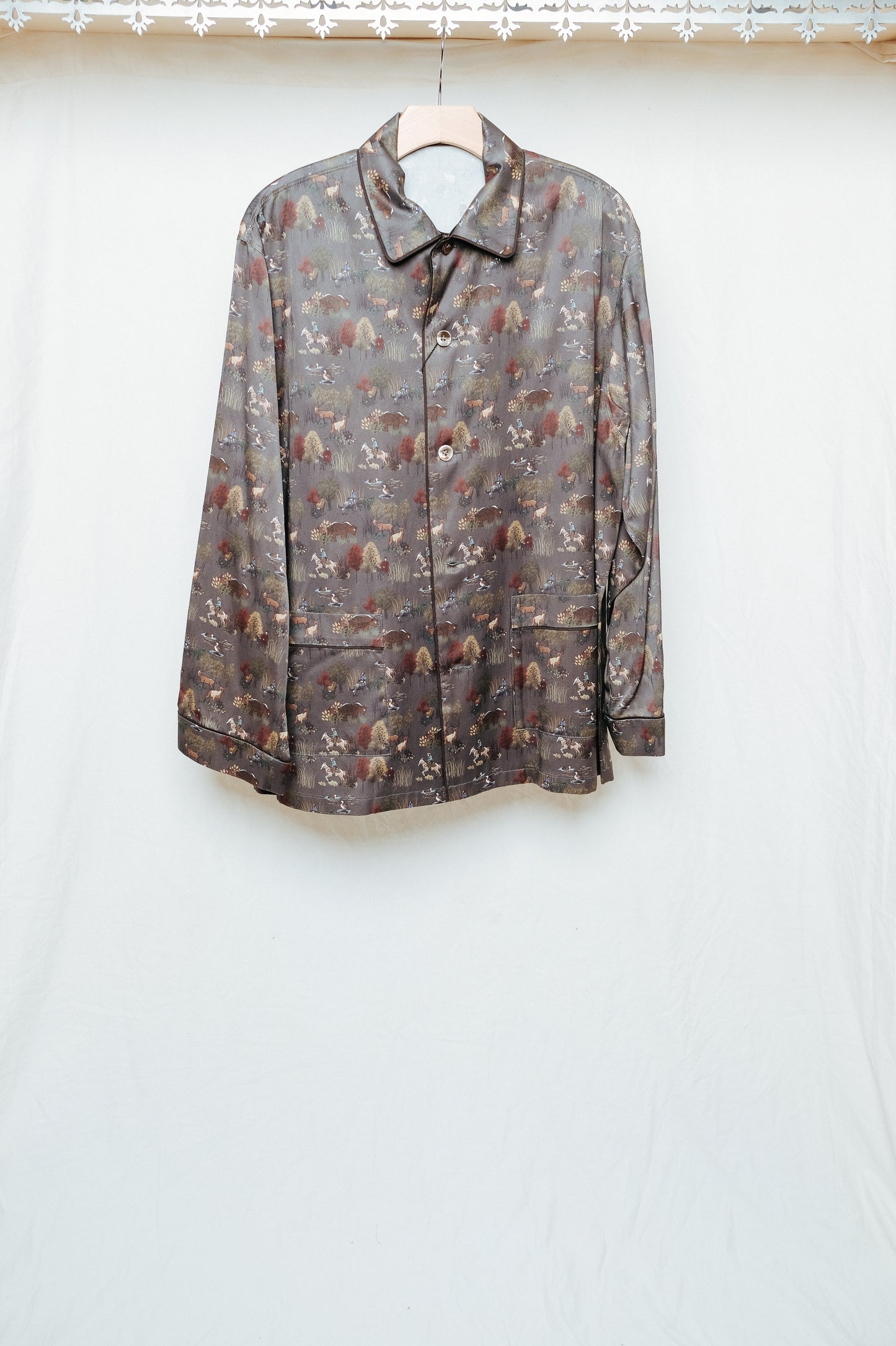 rayon cotton open collar shirt