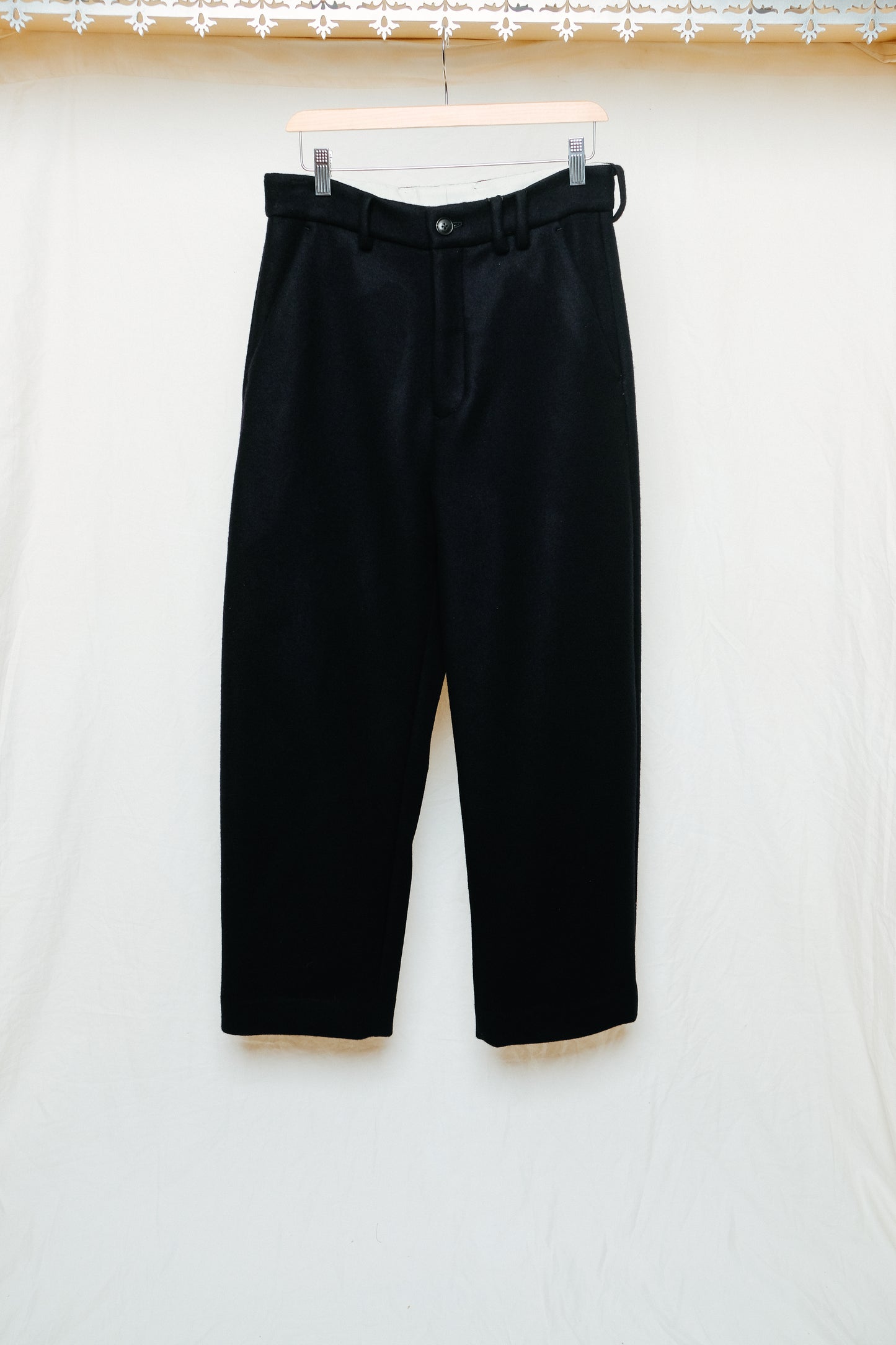 wool melton wide pants