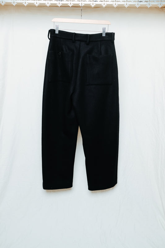 wool melton wide pants