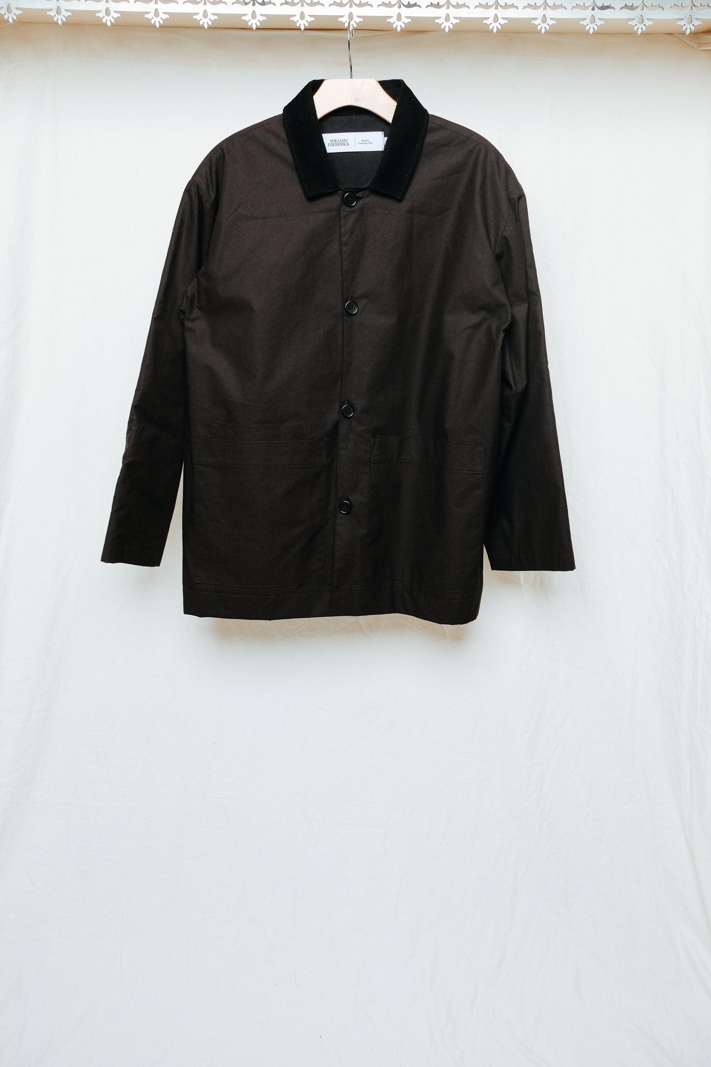 cafe coat in brown cotton