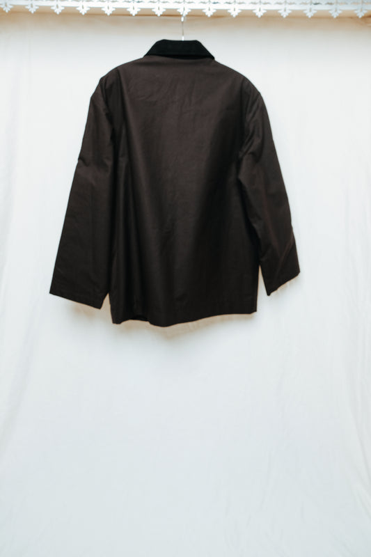 cafe coat in brown cotton