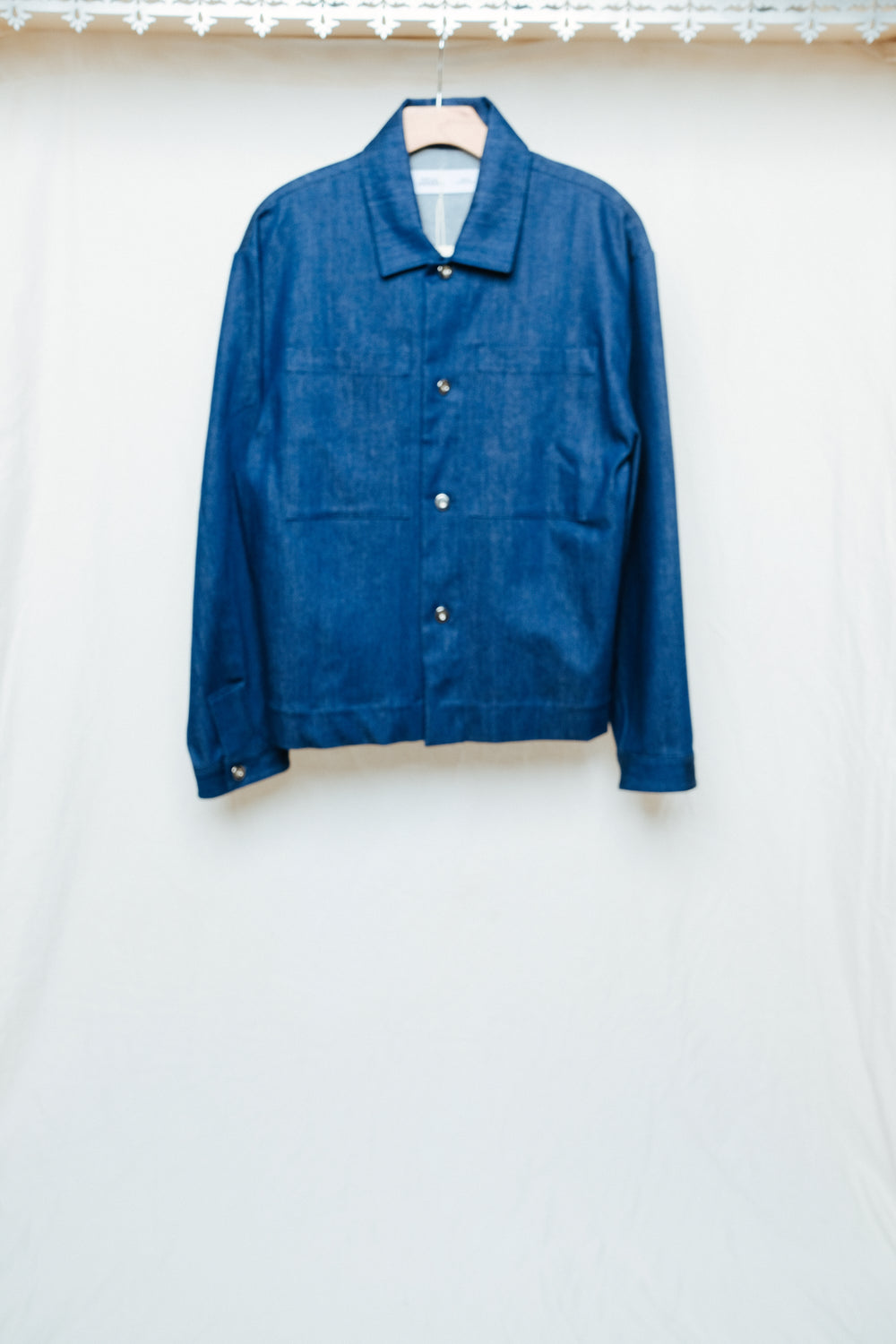 cafe jacket in blue denim