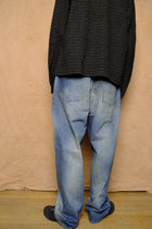 tapered denim pants in indigo