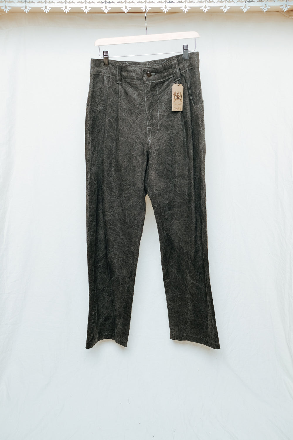 double pleated trousers in washi paper linen