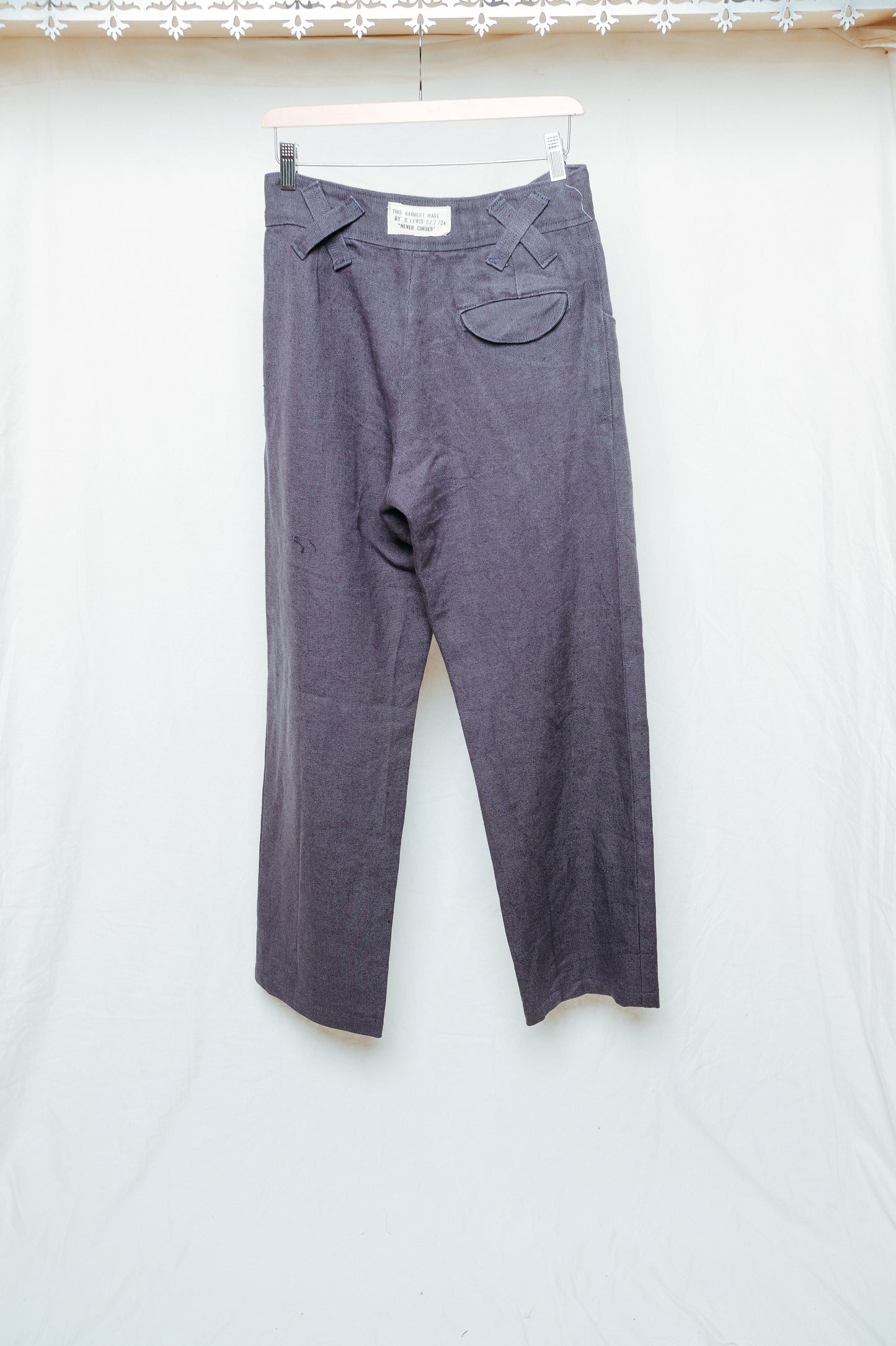 double pleated linen trouser in slate