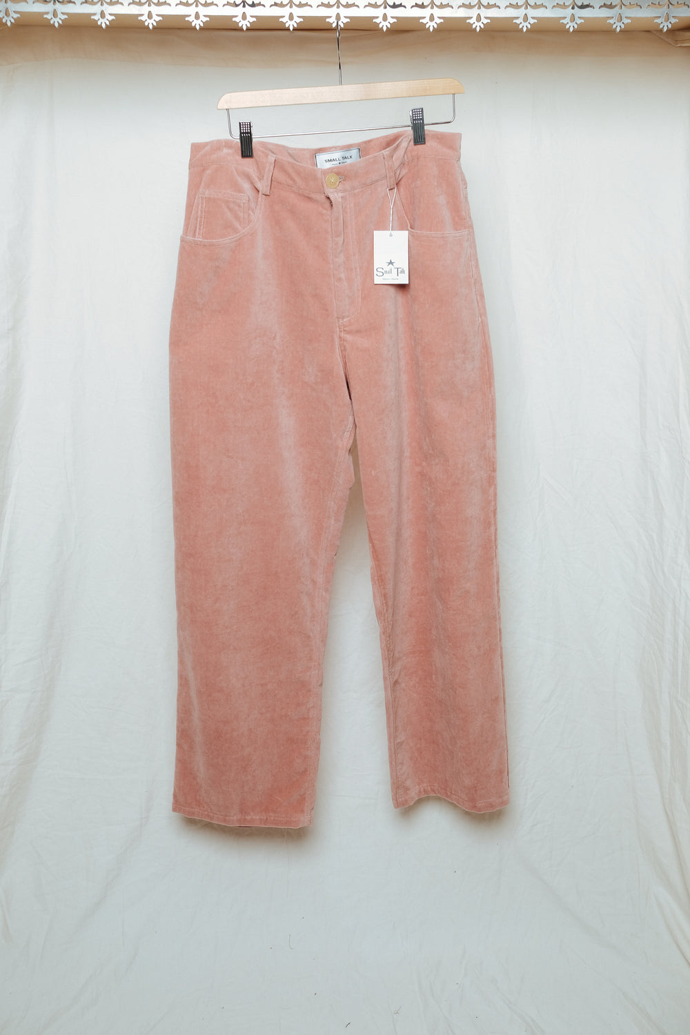 jean cut trouser in dyed cotton velveteen