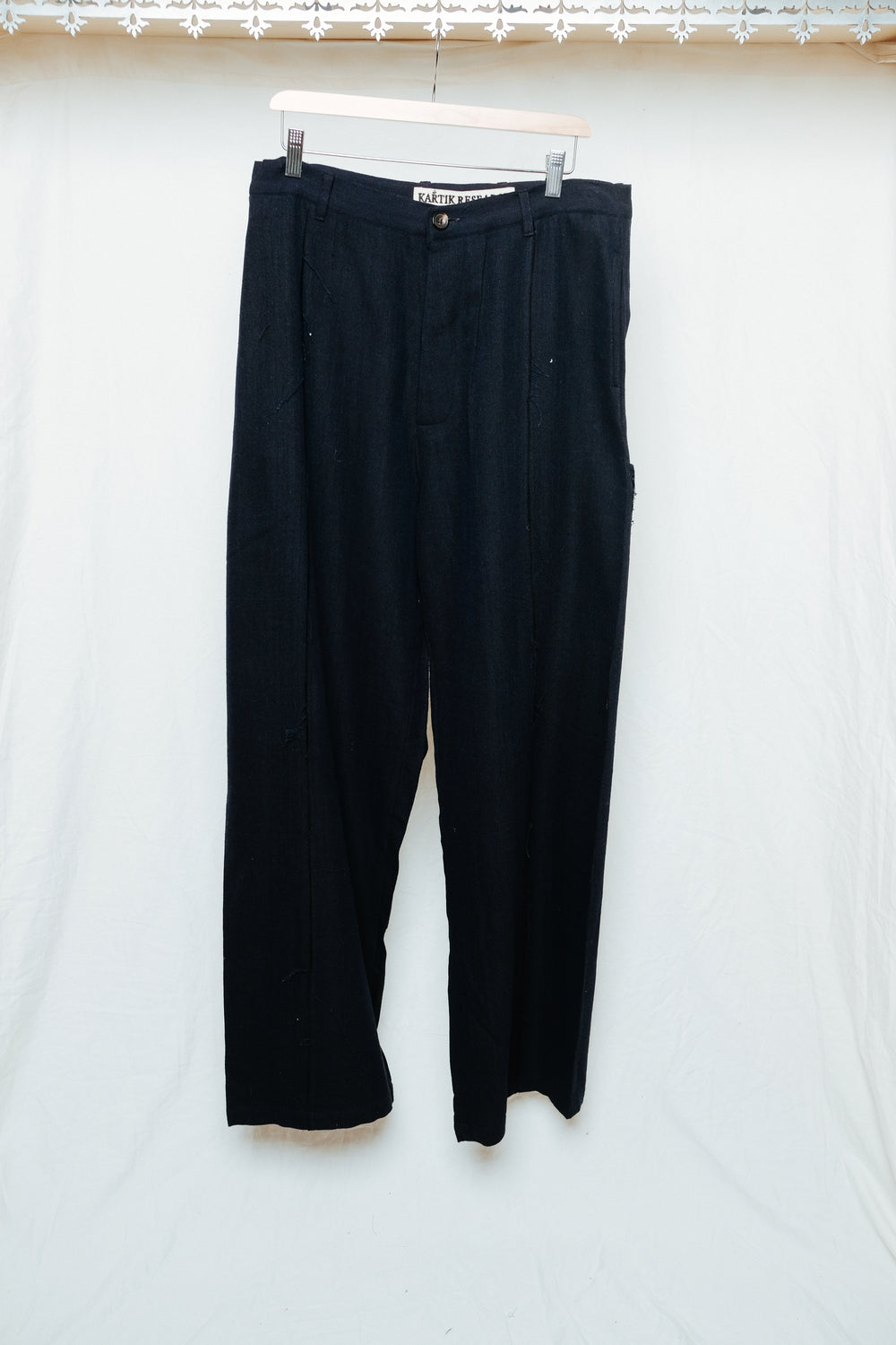 raw seam trouser in natural indigo