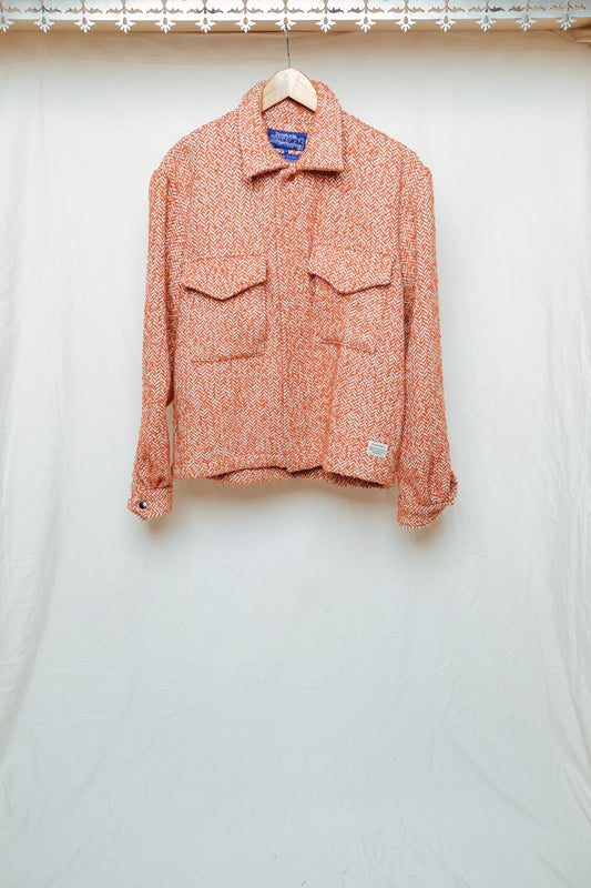 london '68 jacket in burnt orange herringbone