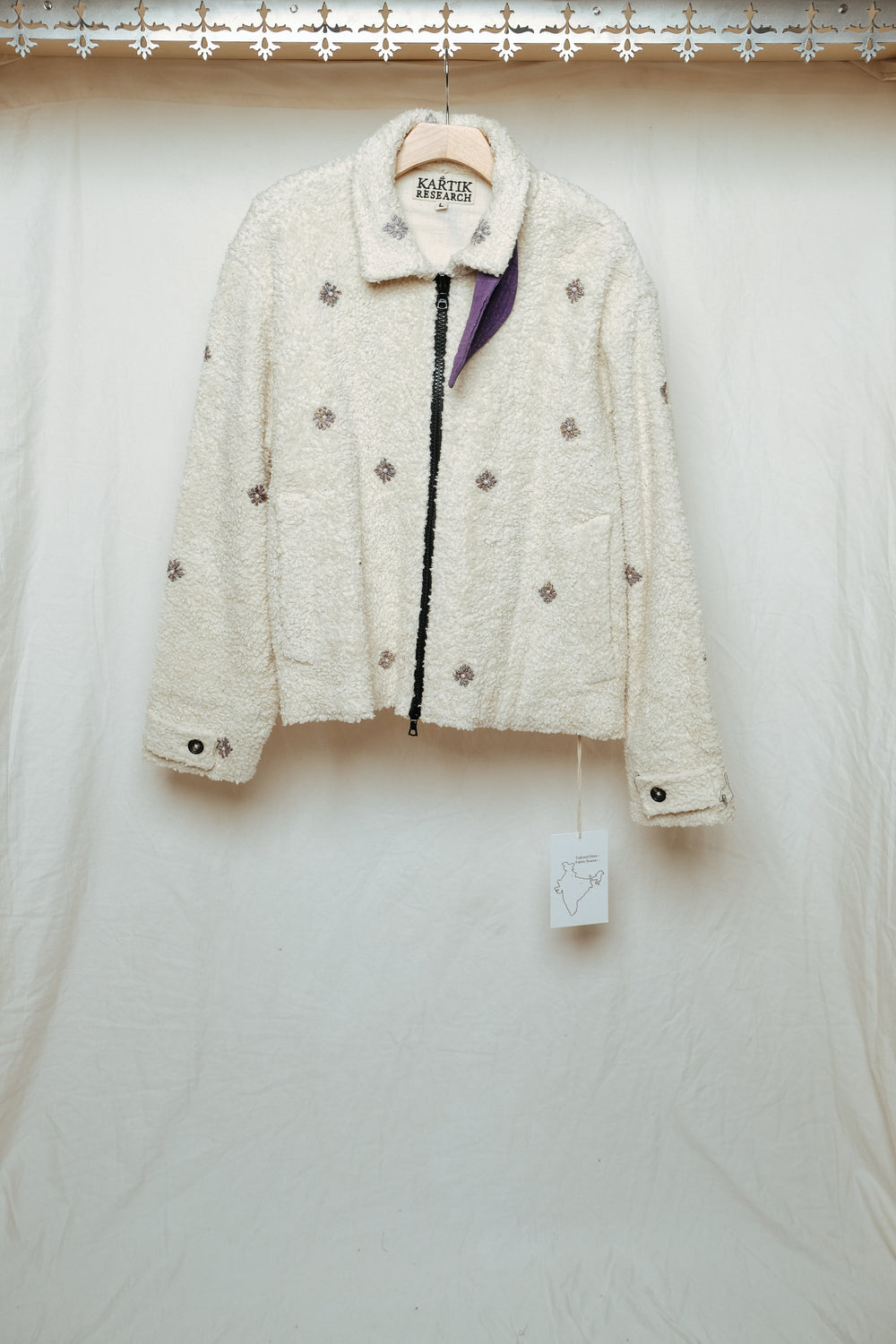 hand embroidered sherpa jacket