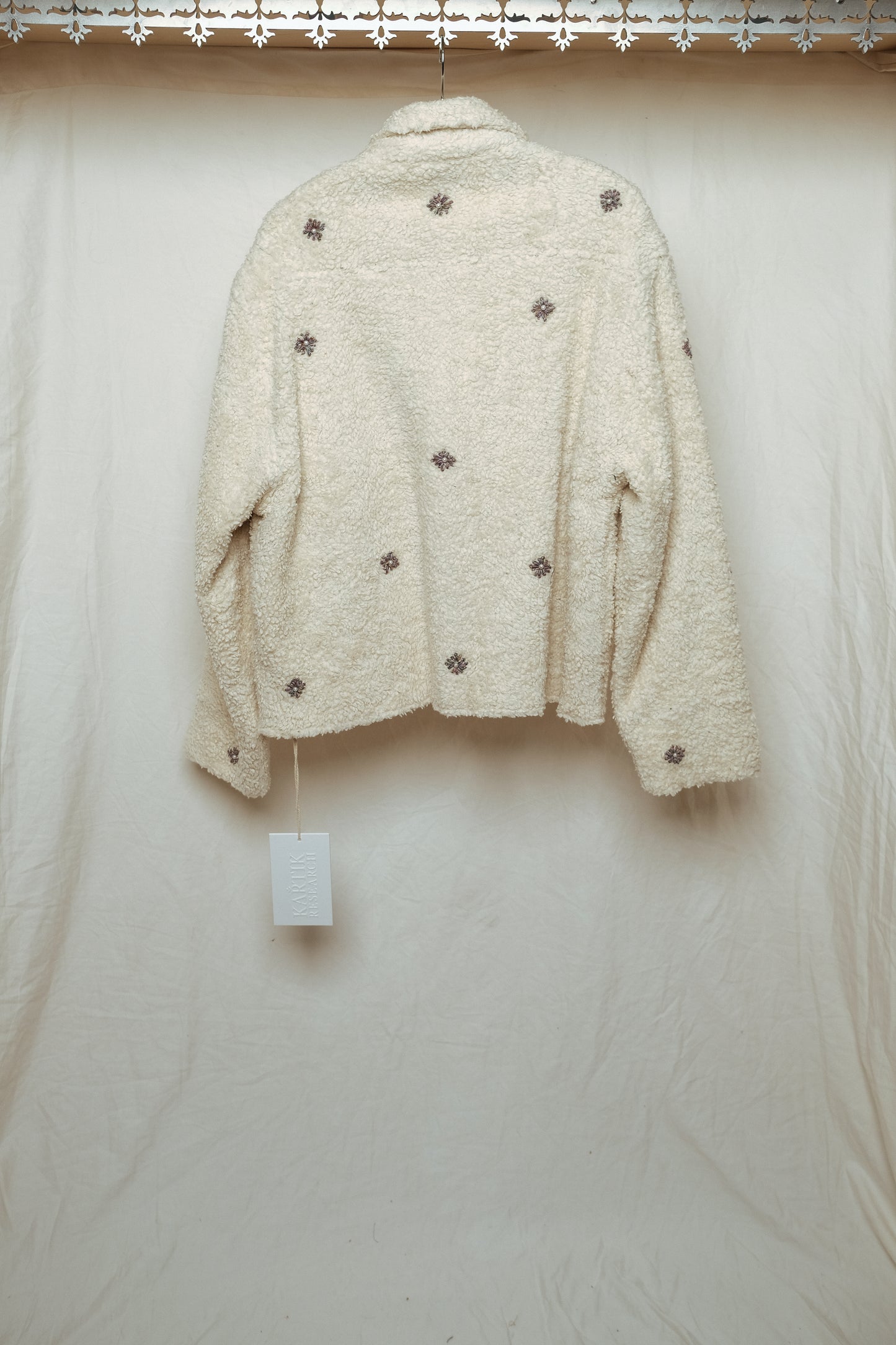 hand embroidered sherpa jacket