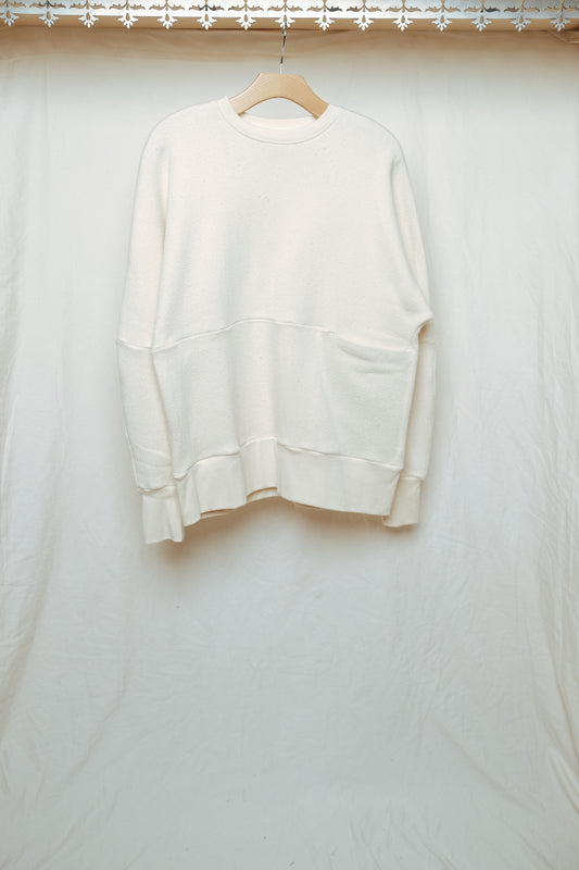 1 pocket ls knit pullover undyed