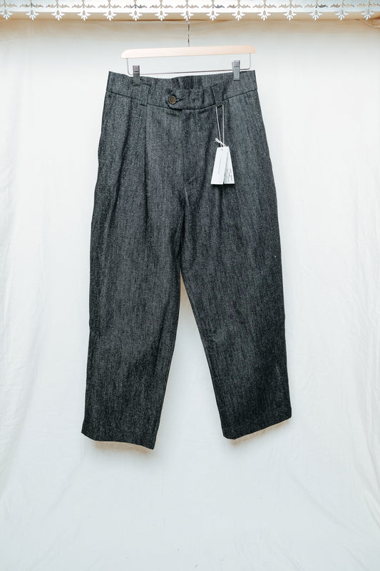 artist trouser in cotton/silk denim