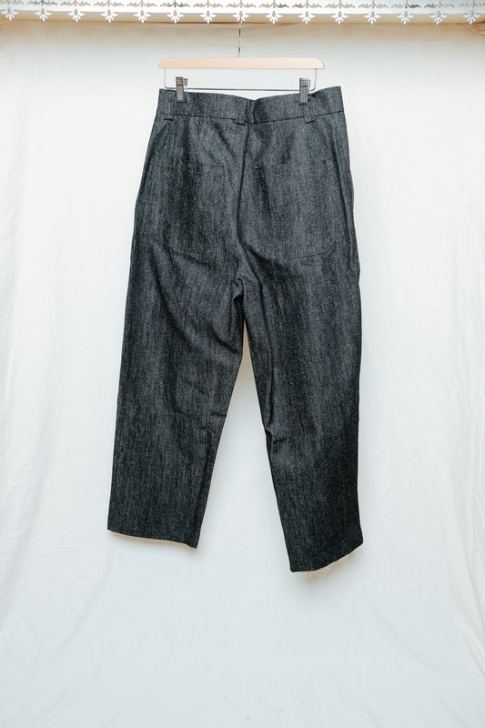 artist trouser in cotton/silk denim