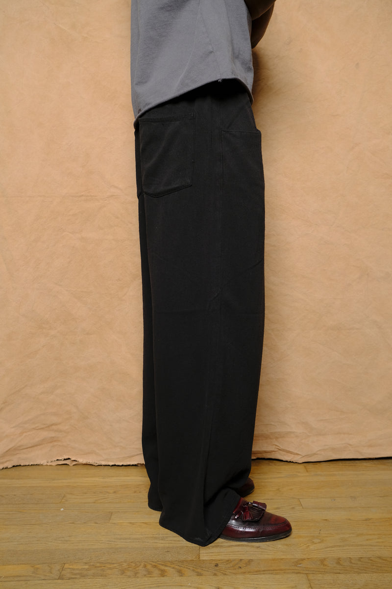 work pants in black silk