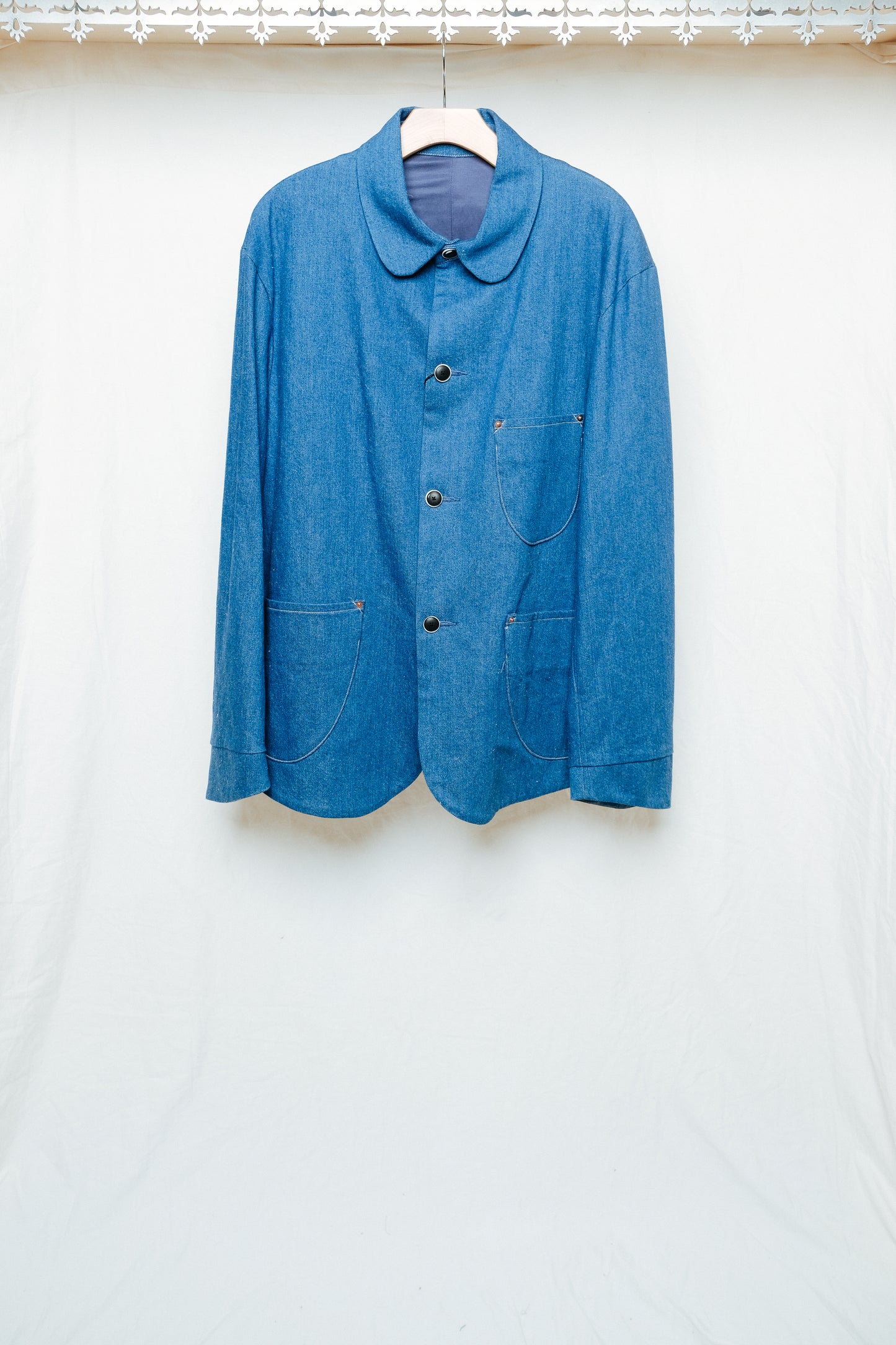 indigo dyed coverall jacket