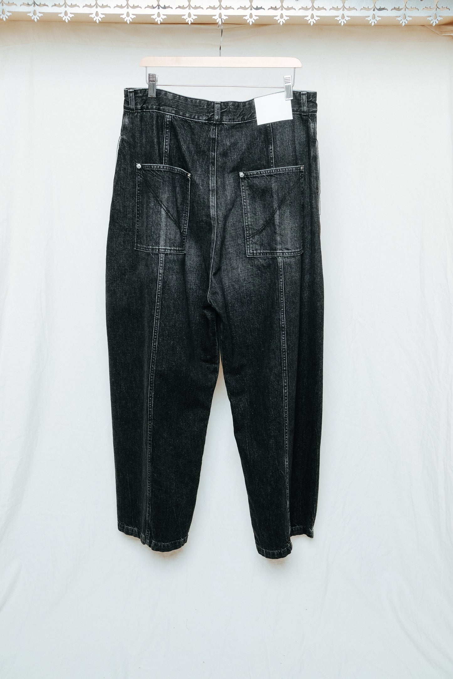 black vintage wash welt trouser