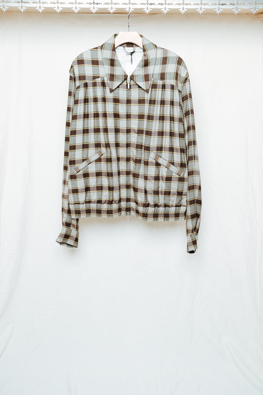 herringbone weave check jacket