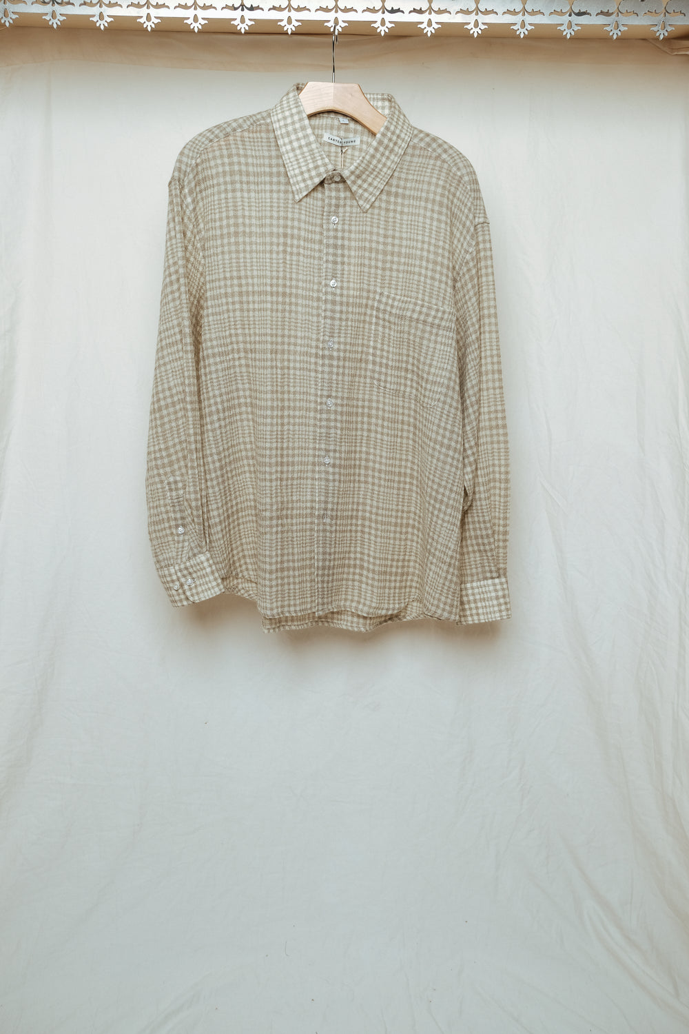 hugo shirt in butter/cream check