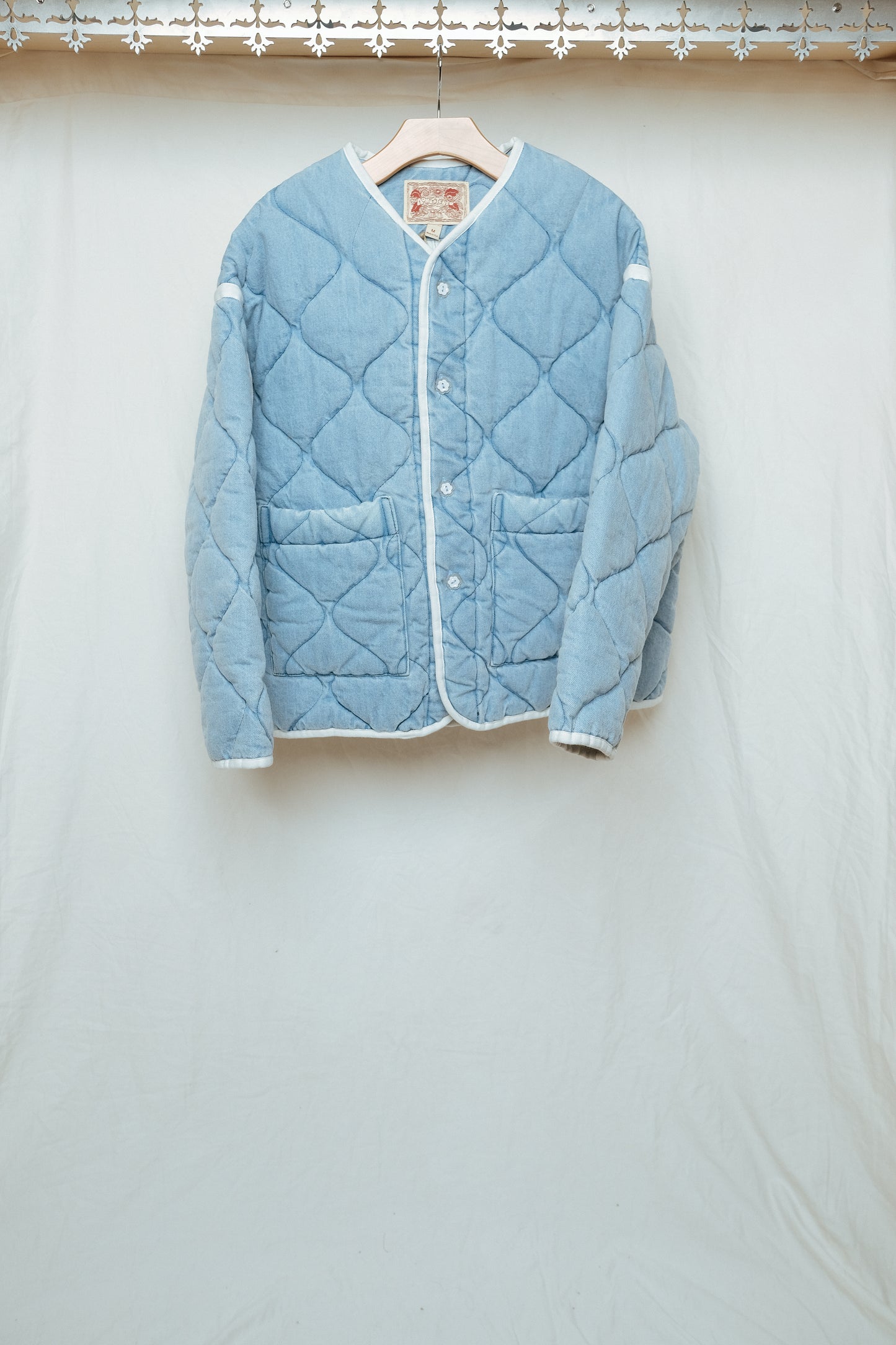 oh um denim liner jacket - light blue