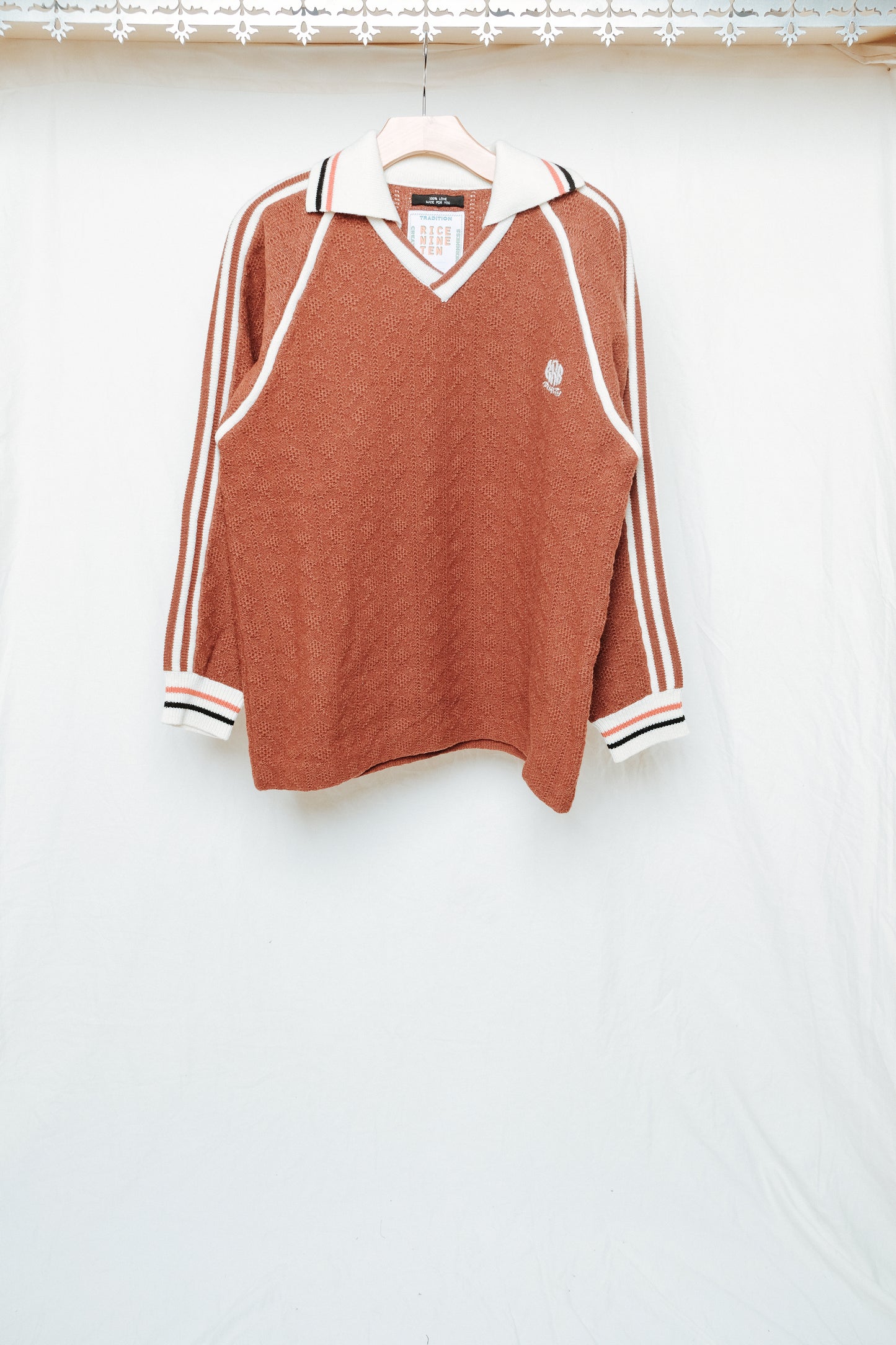 brown knit soccer jersey