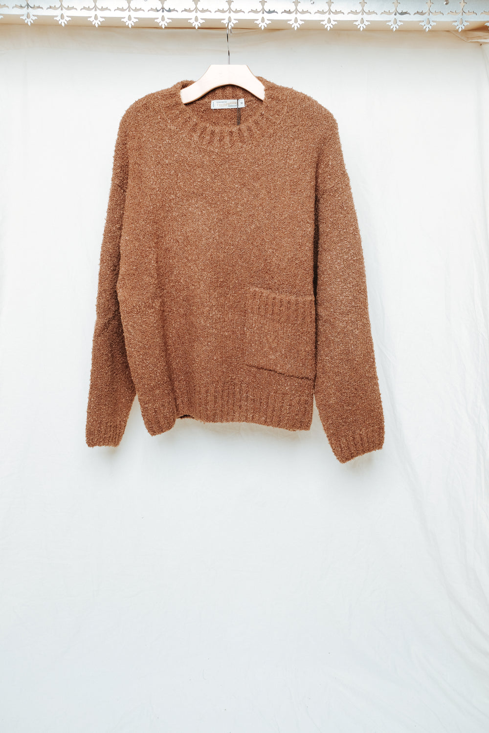 alpaca boucle knit in brown