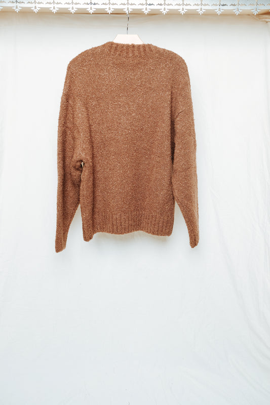 alpaca boucle knit in brown