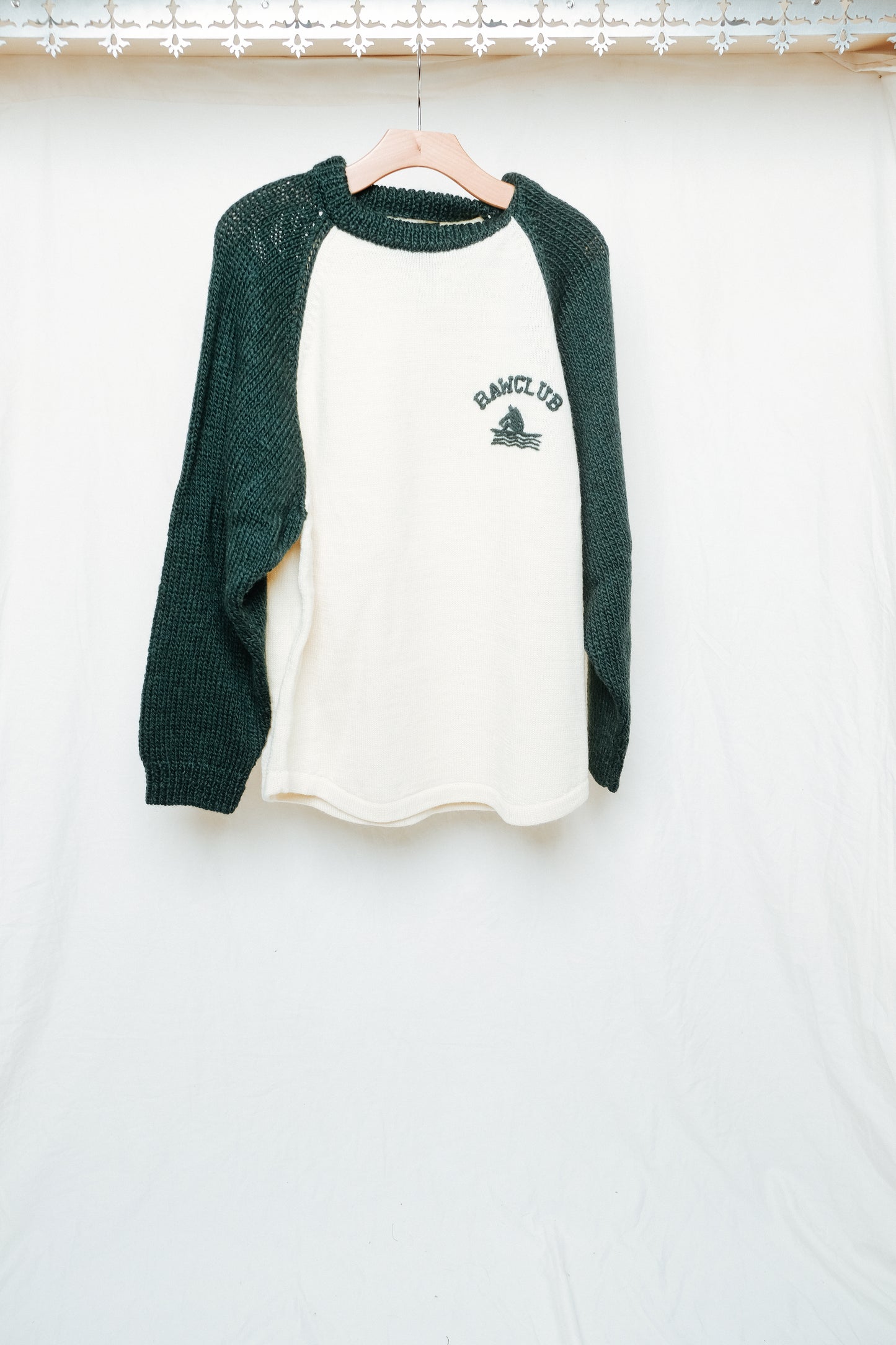 Green Raglan Knit Sweater