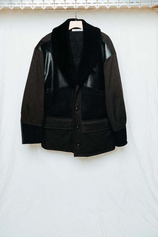 Mouton Combination Jacket in Black