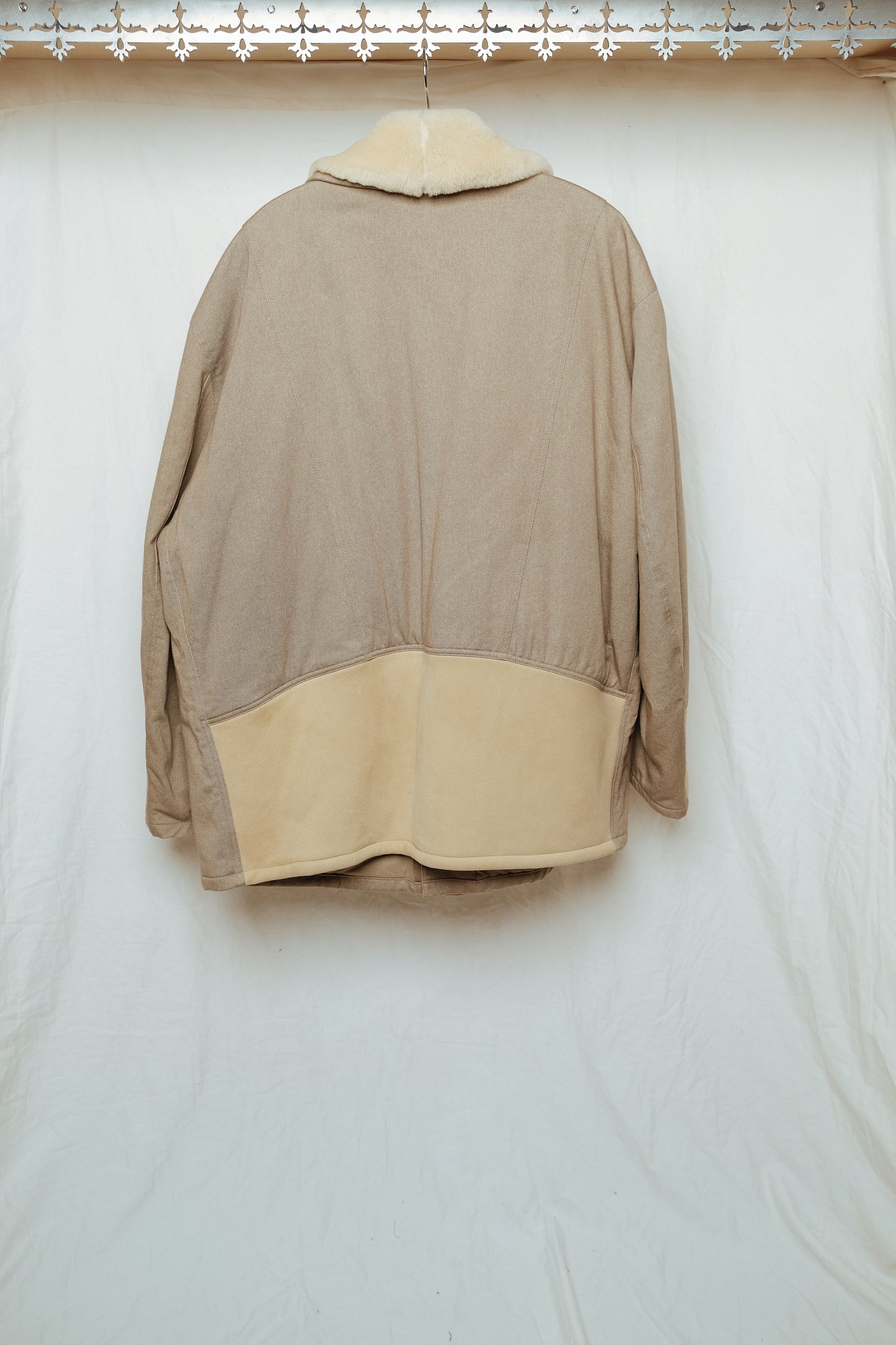 Mouton Combination Jacket in Beige