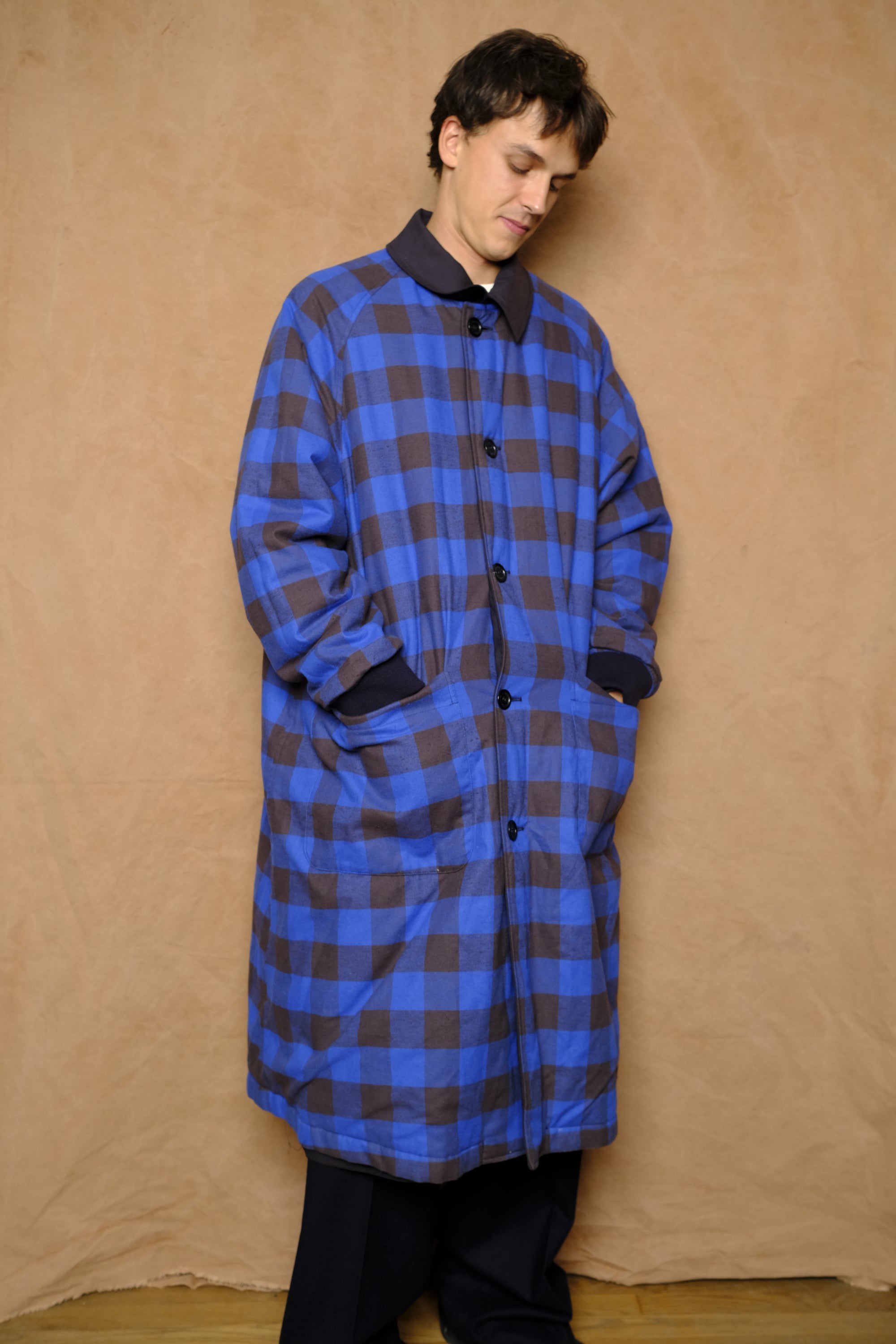 reversible bal collar coat in buffalo check