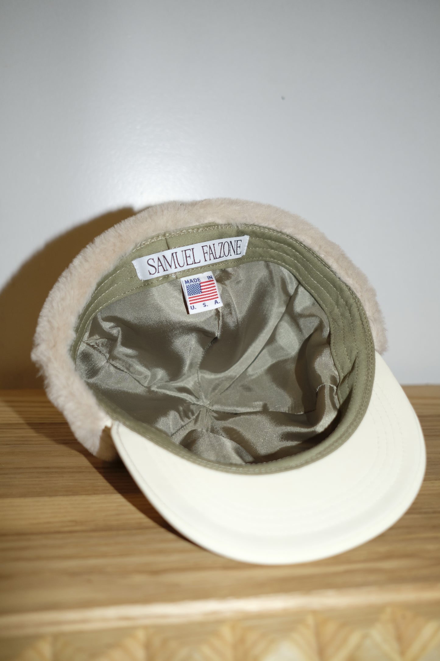 italian lambskin trapper hat - white