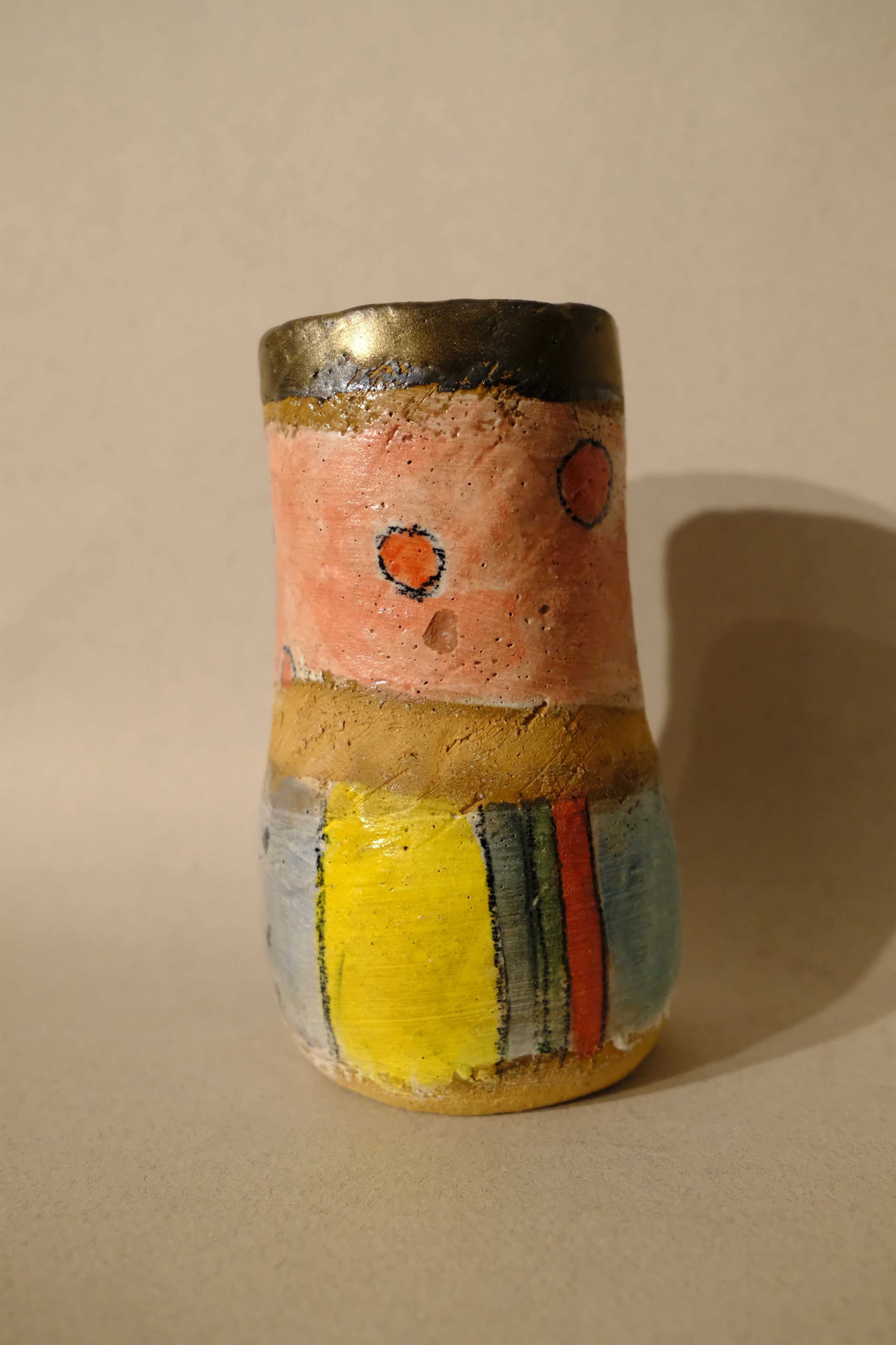 small polka dot & striped vase