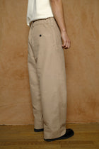 relaxed fit pant in beige cotton silk