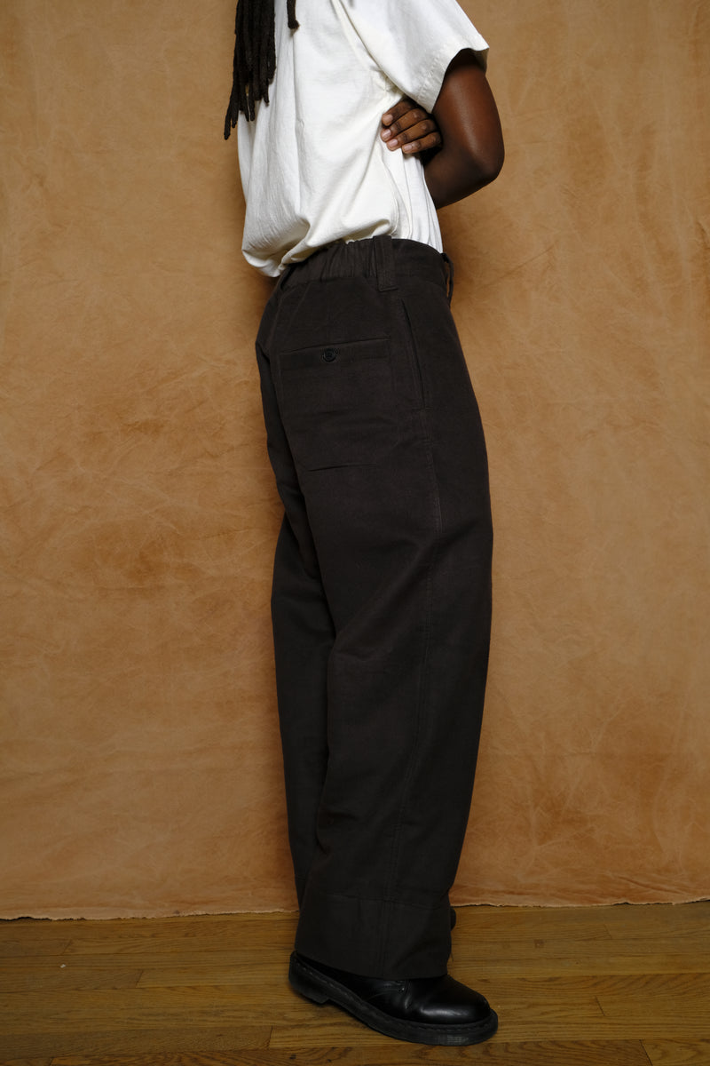 relaxed fit pant in oil cotton silk