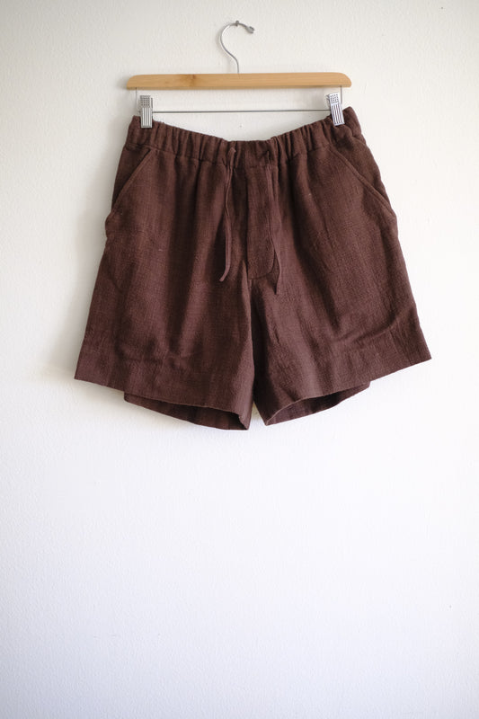 burnt umber short shorts