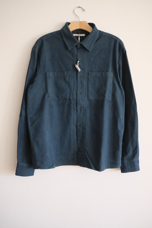 bottle green fine cotton shirt