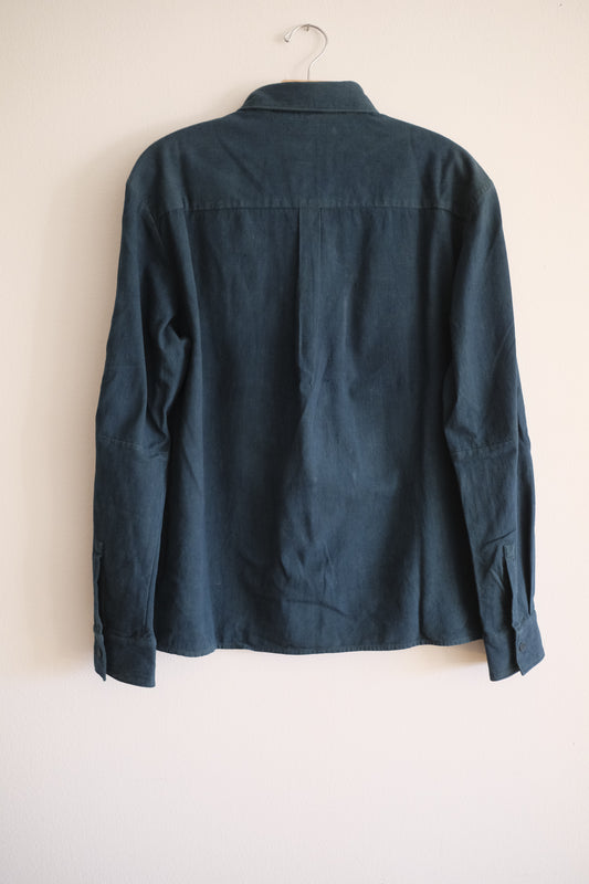 bottle green fine cotton shirt