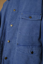 cotton canvas coverall jacket in blue gray