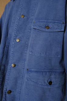 cotton canvas coverall jacket in blue gray